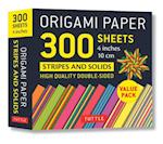 Origami Paper 300 sheets Stripes and Solids 4" (10 cm)