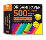 Origami Paper 500 sheets Rainbow Colors 4" (10 cm)