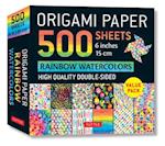 Origami Paper 500 sheets Rainbow Watercolors 6" (15 cm)