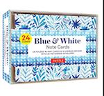Blue & White Note Cards, 24 Blank Cards