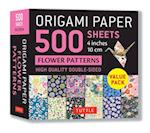 Origami Paper 500 sheets Flower Patterns 4" (10 cm)