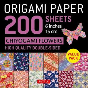 Origami Paper 200 sheets Chiyogami Flowers 6" (15 cm)