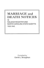 Marriage and Death Notices in Raleigh Register and North Carolina State Gazette, 1826-1845