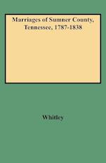 Marriages of Sumner County, Tennessee, 1787-1838