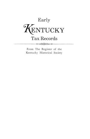 Early Kentucky Tax Records