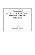 Residents of Mecklenburg County North Carolina 1762-1790