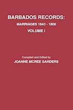 Barbados Records. Marriages, 1643-1800