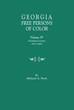 Georgia Free Persons of Color, Volume IV