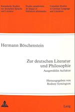 Zur Deutschen Literatur Und Philosophie. Ausgewaehlte Aufsaetze