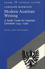 Modern Austrian Writing