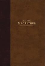 Nbla Biblia de Estudio Macarthur, Leathersoft, Café, Interior a DOS Colores
