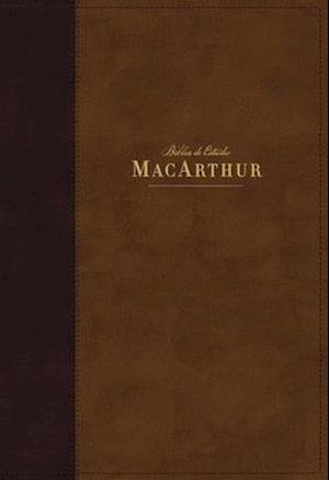 Nbla Biblia de Estudio Macarthur, Leathersoft, Café, Interior a DOS Colores, Con Índice
