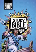 The Action Bible Study Bible Esv, Leathersoft, Blue, Full Color