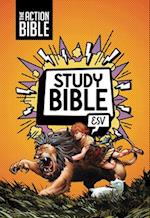 The Action Bible Study Bible Esv, Leathersoft, Orange, Full Color