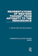 Reorientations of Western Thought from Antiquity to the Renaissance