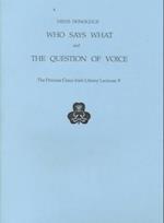 Who Says What and the Question of Voice