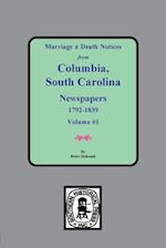 Marriage & Death Notices from Columbia, South Carolina Newspapers, 1792-1839