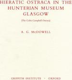 Hieratic Ostraca in the Hunterian Museum Glasgow