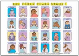 Let's Sign BSL Early Years & Baby Signs: Poster/Mats A3 Set of 2 (British Sign Language)