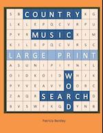 Country Music Large Print Word Search