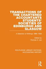 Transactions of the Chartered Accountants Students'' Societies of Edinburgh and Glasgow