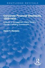 Corporate Financial Disclosure, 1900-1933