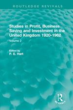 Studies in Profit, Business Saving and Investment in the United Kingdom 1920-1962