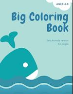 Big coloring book with ocean animals