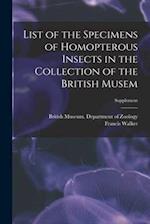 List of the Specimens of Homopterous Insects in the Collection of the British Musem; Supplement 