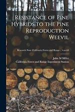 Resistance of Pine Hybrids to the Pine Reproduction Weevil; no.68