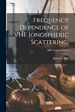 Frequency Dependence of VHF Ionospheric Scattering.; NBS Technical Note 9