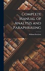 Complete Manual of Analysis and Paraphrasing 