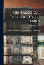 Genealogical Table of the Lee Family: From the First Emigration To America in 1641, Brought Down To 