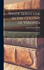 White Servitude in the Colony of Virginia: A Study of the System of Indentured Labor in the American Colonies; 
