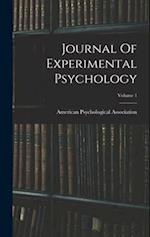 Journal Of Experimental Psychology; Volume 1 