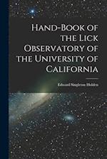 Hand-book of the Lick Observatory of the University of California 
