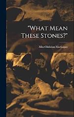 "what Mean These Stones?" 