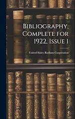 Bibliography, Complete for 1922, Issue 1 