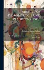 Archiv Für Hydrobiologie Und Planktonkunde