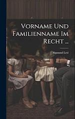 Vorname Und Familienname Im Recht ...