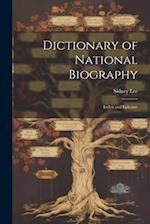 Dictionary of National Biography: Index and Epitome 