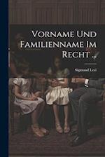 Vorname Und Familienname Im Recht ...