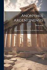 Anonymus Argentinensis: Fragmente zur Geschichte des Perikleischen Athen 