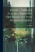Kubik - Tabelle zur Bestimmung des Inhaltes von Rundhölzern.
