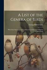 A List of the Genera of Birds: With Their Synonyma and an Indication of the Typical Species of Each Genus 