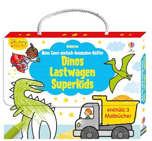 Kleine Kreativ-Werkstatt - Mein Ganz-einfach-Ausmalen-Koffer: Dinos, Lastwagen, Superkids