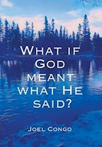 What if God Meant What He Said?