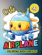 Cute Airplane Coloring Book For Kids