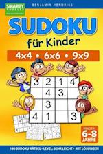 Sudoku für Kinder 4x4 - 6x6 - 9x9 - 180 Sudoku Rätsel - Level