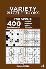 Variety Puzzle Books for Adults - 400 Easy Puzzles 9x9